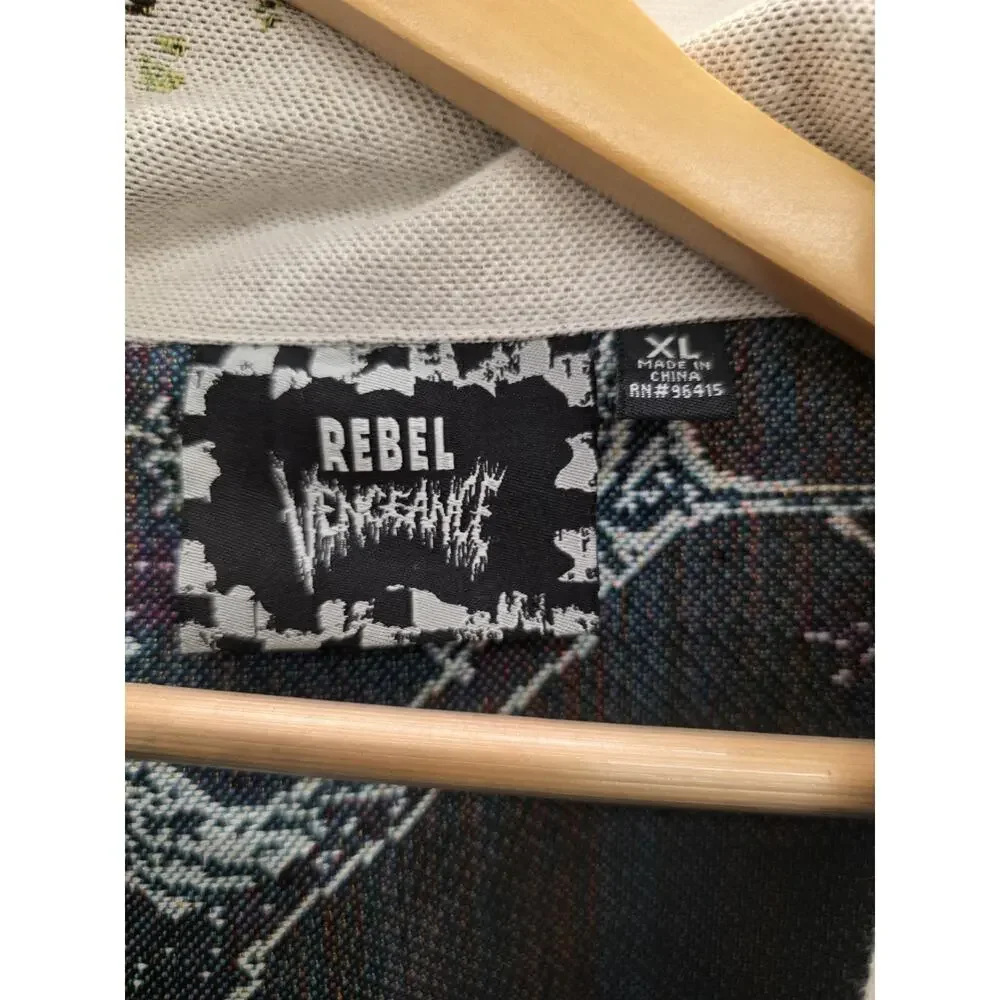 Rebel Vengeance Tapestry Jacket M Japanese Landscape Mt. Fuji Asian Scene New